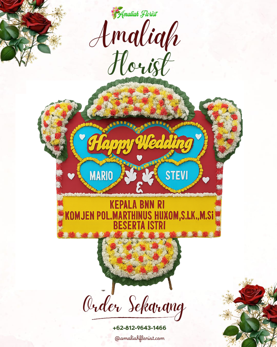 Papan Bunga Pernikahan Cirinten